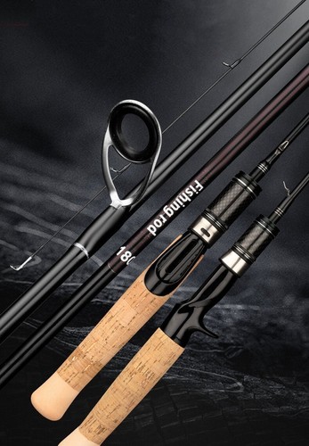 1.5M 1.68M 1.8M Fishing Rod Carbon Fiber Rod Travel Spinning Casting Pole Fast - Picture 3 of 43