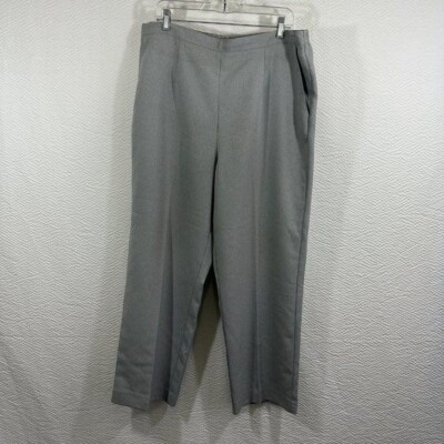 Alfred Dunner Dress Pants Women's 16W Gray Pockets wide leg Back