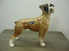 Vintage Coopercraft Standing Boxer Dog Ceramic 23cm Figurine Ornament With Label