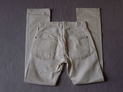 SEVEN 7 FOR ALL MANKIND MENS THE STRAIGHT CREAM SELVEDGE DENIM JEANS SIZE 28
