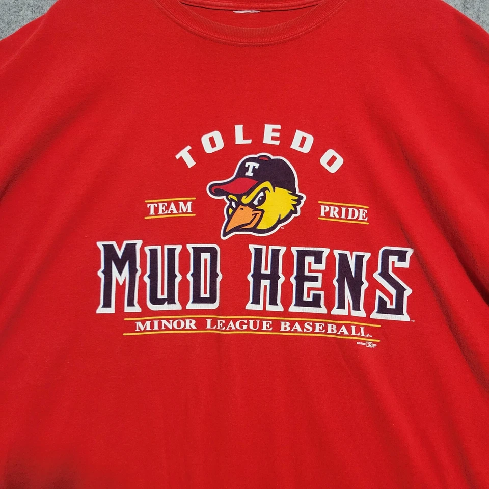 Toledo Mud Hens MiLB Shirt Men 2XL Red Minor League Baseball Bimm Ridder 2009 - Image 2 of 4