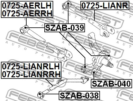 SZAB-038 FEBEST Control Arm-/Trailing Arm Bush for SUZUKI