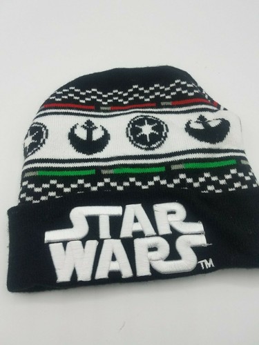 MENS STAR WARS black beanie hat cap ONE 