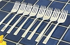 8 National King Edward Silverplate CALVALCADE CAVALCADE Salad Forks 1946