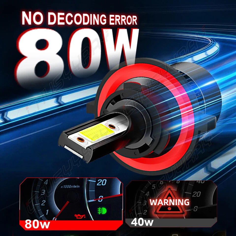 For Ford Explorer Sport Trac 2007 2008 4X 6000K LED Headlight + Fog Light Bulbs - Image 3 of 4