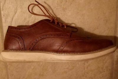 NAUTICA Mens Brown Leather LightWeight Laced Wingdeck Oxford  display picture 3