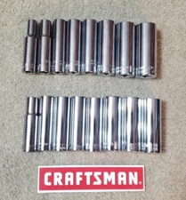 Craftsman 14 PC Deep 3/8" Drive SAE and Metric 6 PT Sockets