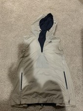 Women's NIKE beige hooded windbreaker west XS X SMALL hooded multiple zippers