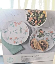 Martha Stewart 12 piece Melamine Dinnerware set 4 Dinner/4 Salad Plates, 4 Bowls