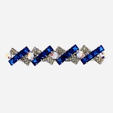 Glam BOW BARRETTE Hair Clip Hairpin made with Swarovski Crystal Nave Gray C52