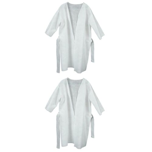  2 pezzi accappatoio monouso cotone bianco signorina abiti di lusso per uomo donna - Foto 1 di 12