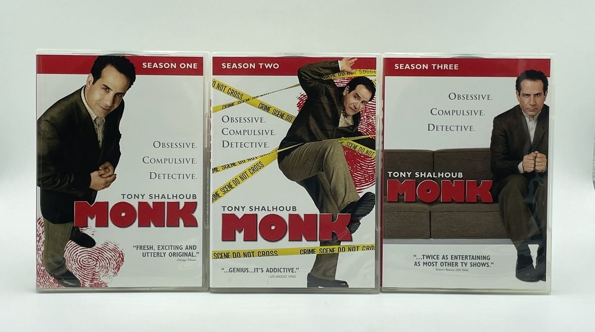 Monk TV Series Complete Season 1, 2, & 3 DVD Lot 12 Discs Tony
