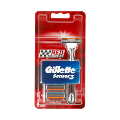Gillette Sensor 3 RED EDITION Rasierer + 6 Rasierklingen EAN7702018589067