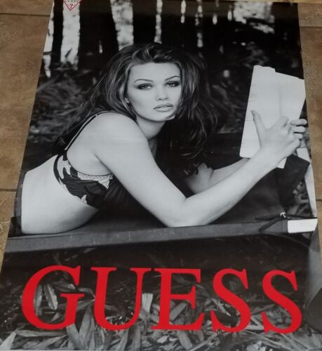 VTG 94' GUESS JEANS / GIRL  PROMO ONLY POSTER HOT & SEXY MODEL ELLEN VON UNWERTH - Picture 1 of 13