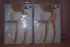 (2) Music Legs Spandex Control Top Pantyhose NEW in Packs Style #X333 