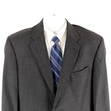 Hart Schaffner Marx Gold Trumpeter Nordstrom Wool Check Gray 2 Button Blazer 44L