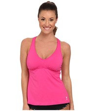 TYR SOLIDS HALTER TWIST TANKINI SWIM TOP REMOVEABLE CUPS PINK SIZE 6 NEW  45