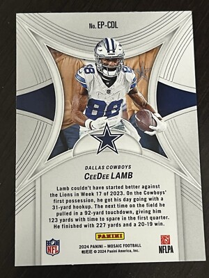 2024 Panini Mosaic NFL Epic Performers Ceedee Lamb Dallas Cowboys