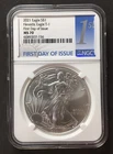 2021 Silver Eagle T-1 First Day Of Issue NGC MS70
