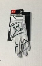 Under Armour UA Yard Clutch Men’s Baseball Batting Gloves White Black [1265933 ]