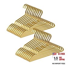 20 Pack Premium Matte Gold Aluminum Coat Hangers, 16.5 Extra Smooth
