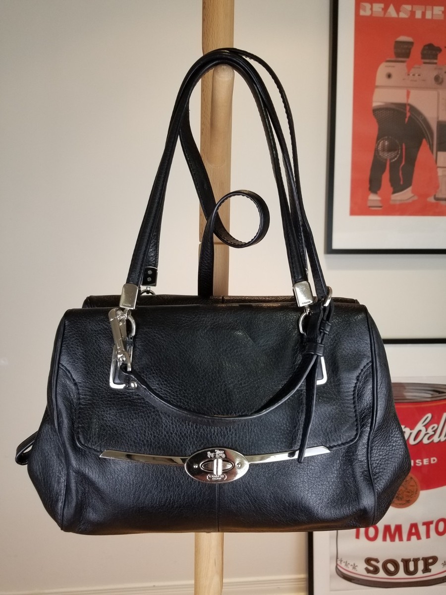 VINTAGE COACH BLACK LEATHER SHOULDER HAND BAG CROSS BAG SZ 10'X8 VINTAGE COACH BLACK LEATHER SHOULDER HAND BAG CROSS BAG SZ 10'X8