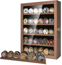 Military Challenge Coin Display Case Holder with HD Toughened Glass and Wall ...