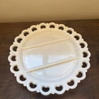 Vintage 50s Anchor Hocking Old Colony Lace Heart Edge Divided Serving Platter