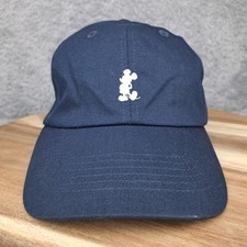 Disney Hat Cap Strap Back Blue Mickey Mouse Logo Theme Parks Lightweight