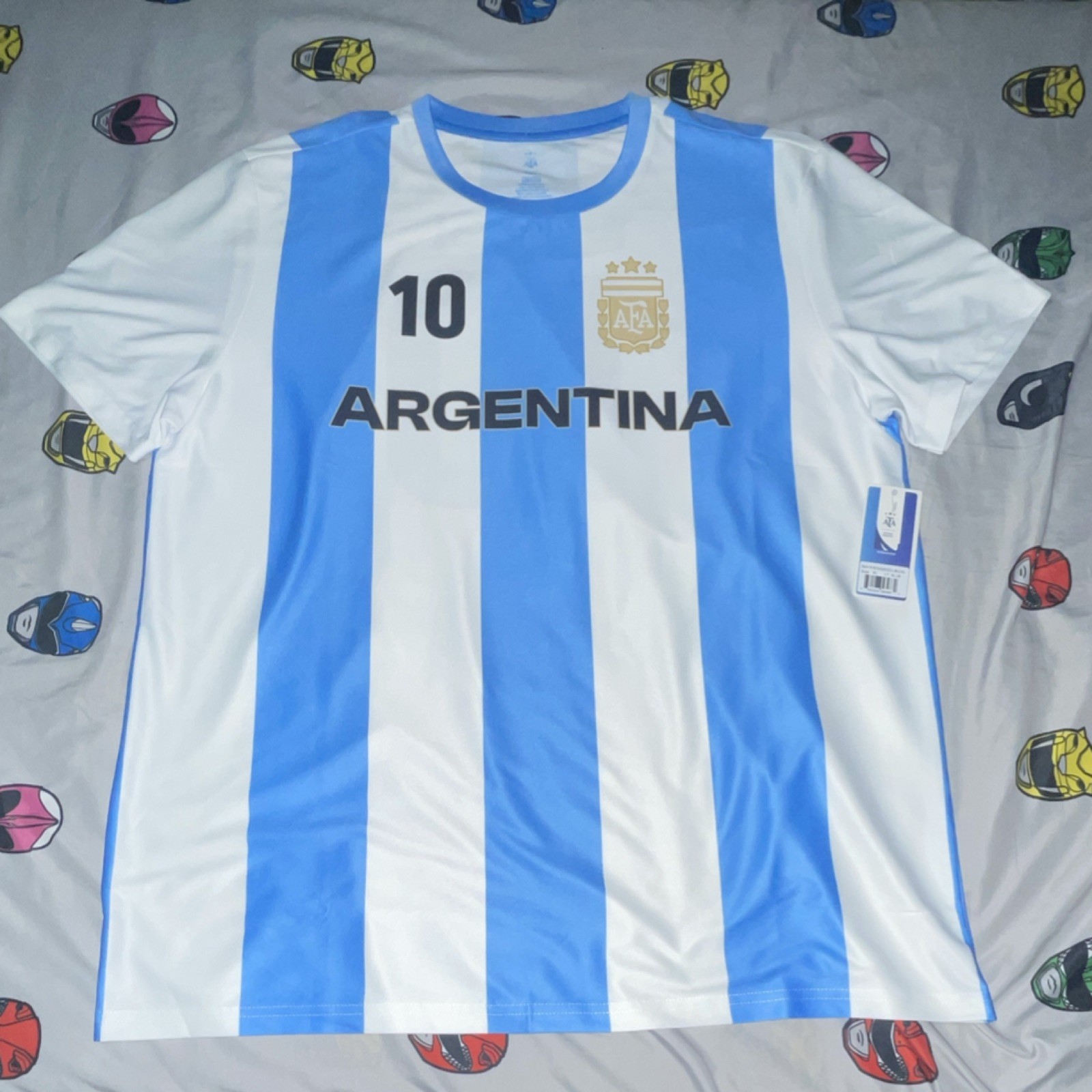 AFA Argentina Messi #10 Official Soccer Jersey XL Light Blue White