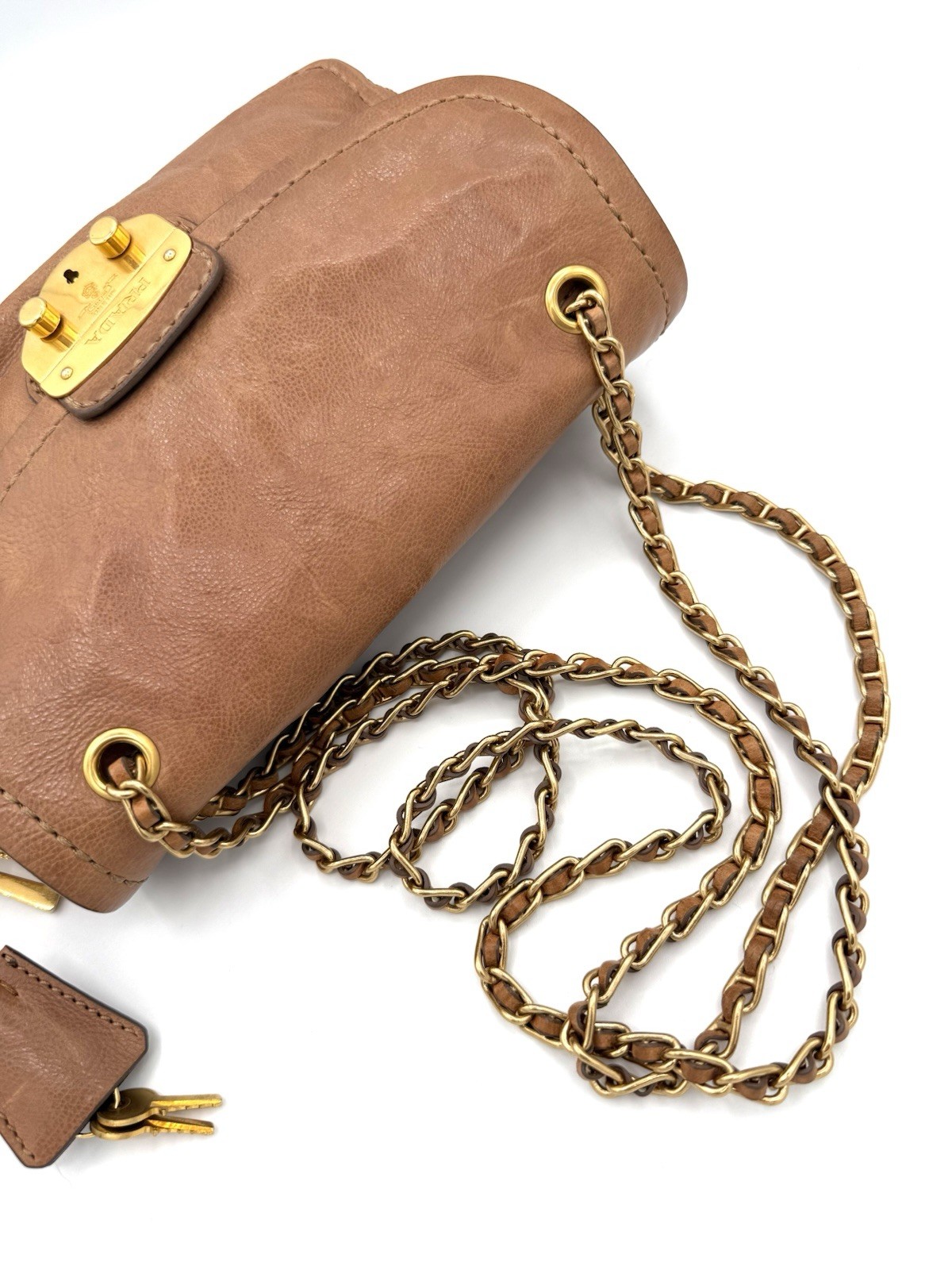 Prada Glance Brown Calfskin Chain Flap Bag thumbnail 7