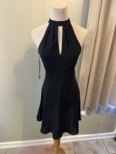 Express Black Halter Sleeveless Short A-Line Party Dress Size 4