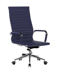 AURA - HIGH BACK LEATHER CHAIR - BLUE