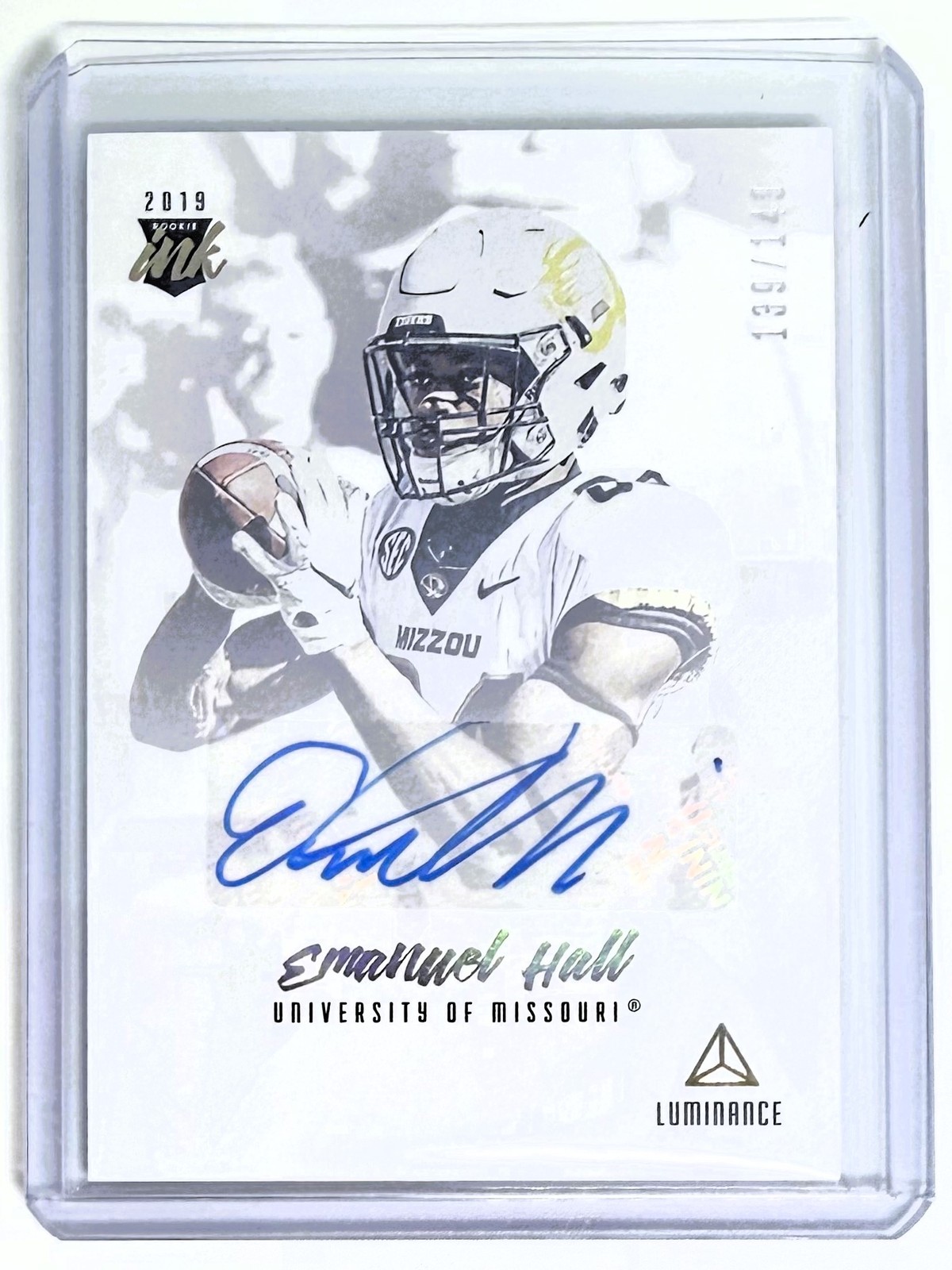 Emanuel Hall 2019 Luminance Rookie Ink #RI-EH Rookie Card Auto - Missouri Tigers