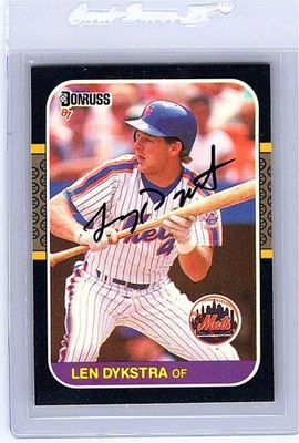 1987 Donruss Lenny Dykstra Auto Serial #29/80 Buyback Autograph Buy Back Mets