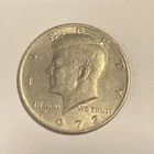1972 Kennedy Half Dollar Coin, no mint mark, circulated, ungraded