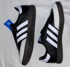   NEW  RARE Adidas Samba Black Vegan-Black FX9042 Cloud White/Core Blk/Gum M 8.5