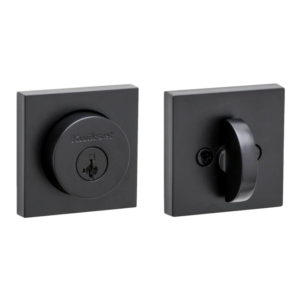 Kwikset 158SQT-514S Noir Poli Assemblage De Verrou Tubulaire Simple - Photo 1/1