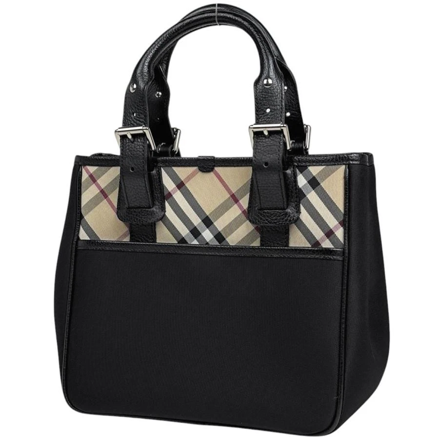 Burberry — Burberry check pattern Nova Check Nylon Leather Black Beige Handbag #BS2277