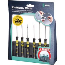 Wera 05030170001 Esd Screwdriver Set, Slotted/Phillips, 6 Pcs