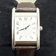 25MM Women s Coach W502 Tank Wrist Watch With Leather Band Swiss Quartz 0177