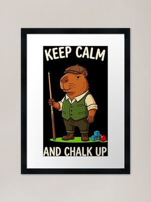 Keep Calm and Chalk Up Cute Capybar gerahmtes Wandbild Poster Leinwanddruck Bild