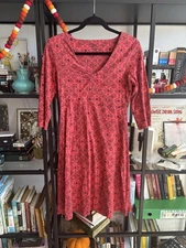 Toad&Co Rosalinda Dress, Size Small, Red Print, Comfortable And Easy To Layer