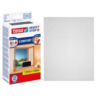 tesa Insect Stop Fliegengitter Fenster Insektenschutz Klett Anthrazit 170X180 Cm