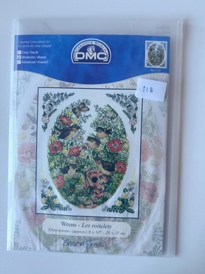 DMC Wrens Kreuzstich Set Sharon Jervis BK1135 16ct Aida Vögel Natur