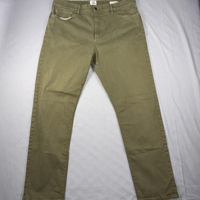 Flint And Tinder Pants Mens 38x32 Green Straight Fit 5 Pocket Chino Casual