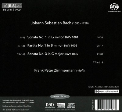 FRANK PETER ZIMMERMANN J.S. BACH: SONATAS & PARTITAS, VOL. 2 NEW SUPER AUDIO HYB