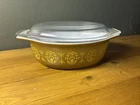 PYREX Brown 043 Regency 1 1/2 Qt. Oval Casserole Dish w/ lid Ovenware VTG