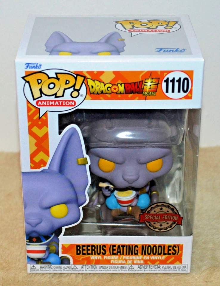 Dragon Ball Z Funko pop BEERUS EATING NOODLES 1110 Edition Spéciale - Photo 1/4