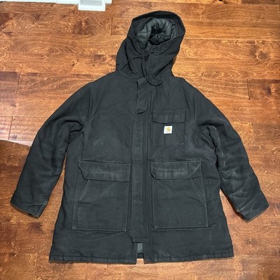 Vintage Carhartt Jacket USA made Black CQ385 2XL 90s Blanket Chore